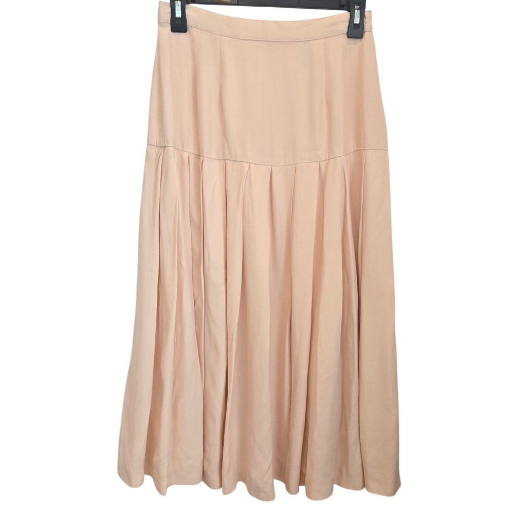 Vintage‎ Talbots Skirt Peach Midi Pleated Office Coquette Feminine Soft Girl 8